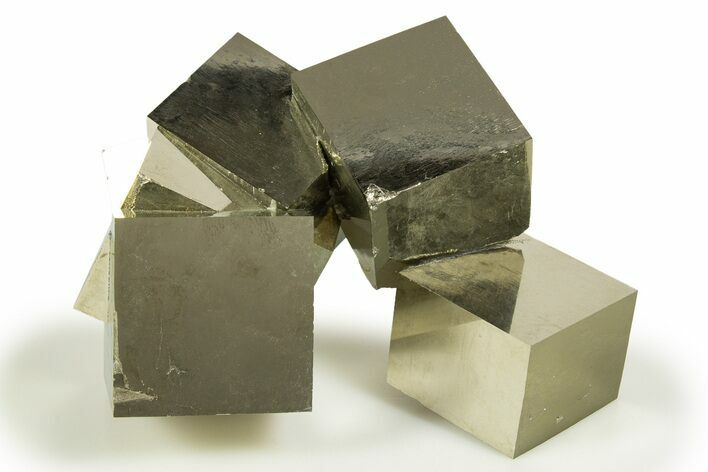 Shiny, Natural Pyrite Cube Cluster - Navajun, Spain #305236